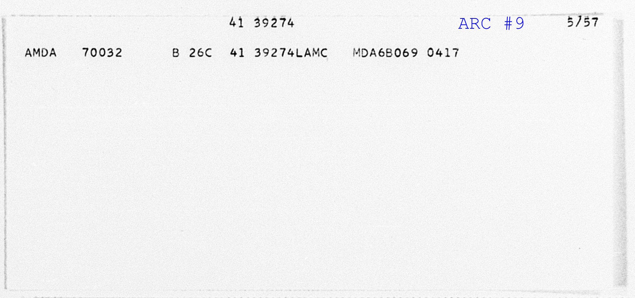 Aircraft Record Card # 9